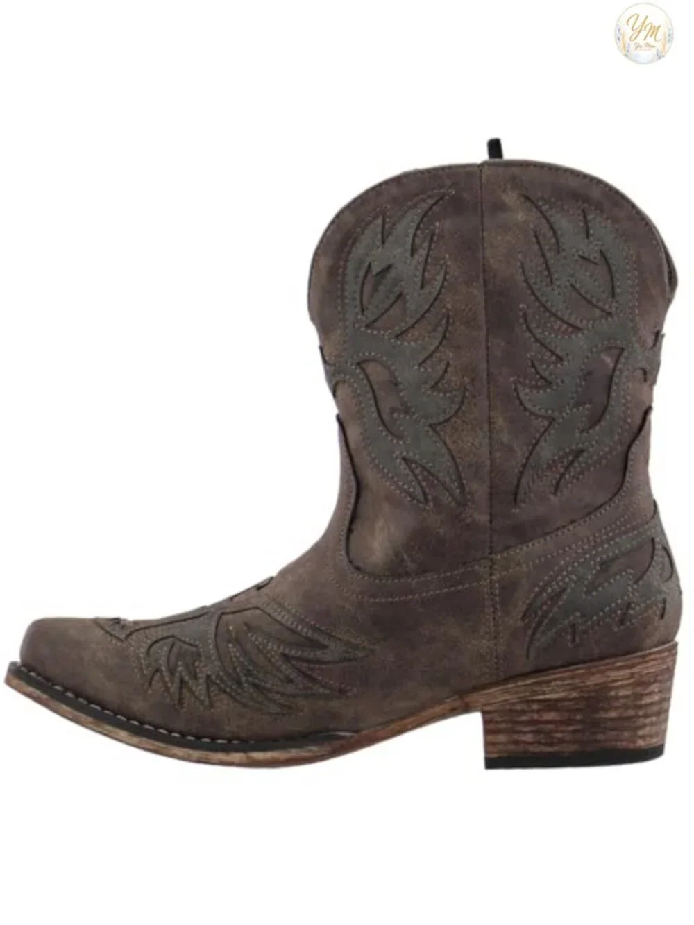 Roper Amelia Snip Toe Chelsea Booties Faux Leather Pull-On